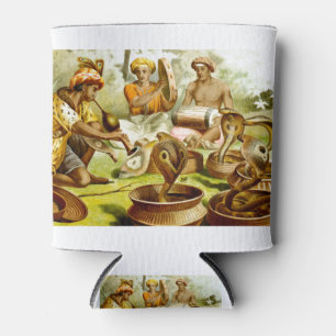 Vintage drawing rabbits can cooler