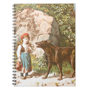 Vintage Drawing: Red Riding Hood and the Wolf Notebook
