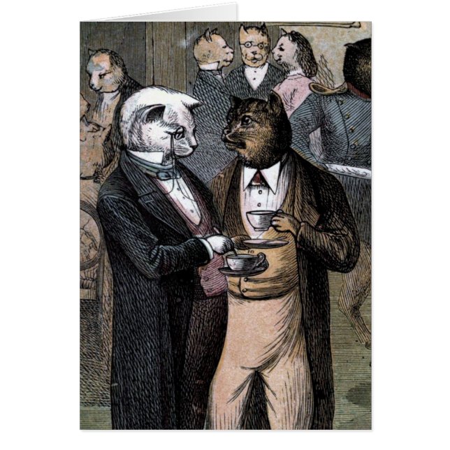 Vintage Drawing: The Cats Teaparty (Front)