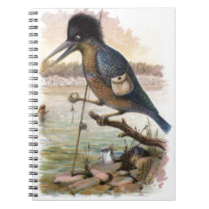 Vintage Drawing: The Fishing Kingfisher Notebook