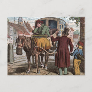 Vintage Drawing: The Old Carriage Postcard