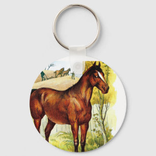 Vintage Drawing: The Plough Horse Key Ring
