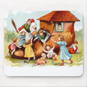 Vintage Drawing: The Woman Who Lives in a Shoe Mouse Mat