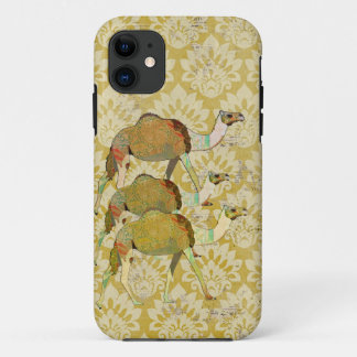 Vintage Dreamy Camel Gold Damask iPhone Case
