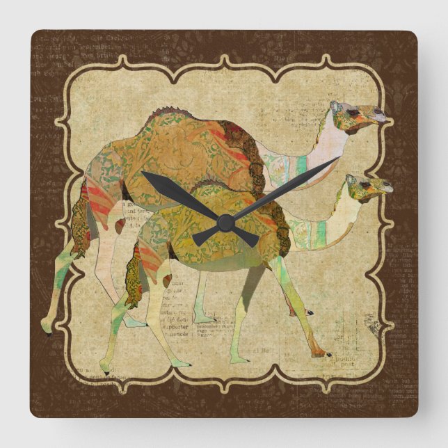 Vintage Dreamy Camels Clock (Front)