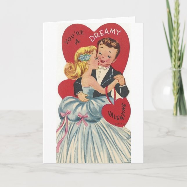 Vintage Dreamy Formal Dance Valentine's Day Card (Front)