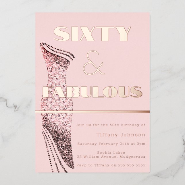 Vintage Dress 60th Birthday Fabulous Rose Gold (Front)