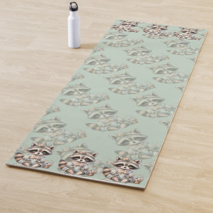 Vintage Dressed Cottagecore Raccoon Pastel Yoga Mat