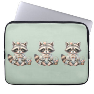 Vintage Dressed Cottagecore Racoon Pastel Laptop Sleeve