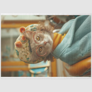 Vintage Dressed Feline Cat Decoupage Tissue Paper