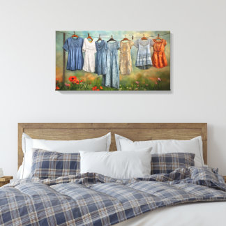 Vintage Dresses on the Line Canvas Print