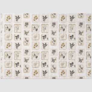 Vintage dried pressed wildflowers herbal botanical tissue paper