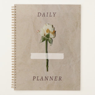 Vintage Dried Rose & Aged Paper Texture Aesthetic Planner