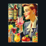 Vintage Drink Girl Postcard<br><div class="desc">Vintage Drink Girl</div>