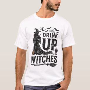 Vintage Drink Up Witches Halloween Shirt Design_1