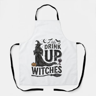 Vintage Drink Up Witches Halloween Shirt Design_1 Apron