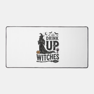 Vintage Drink Up Witches Halloween Shirt Design_1 Desk Mat