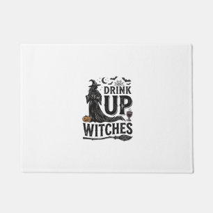 Vintage Drink Up Witches Halloween Shirt Design_1 Doormat