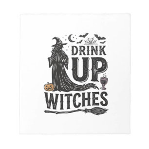 Vintage Drink Up Witches Halloween Shirt Design_1 Notepad