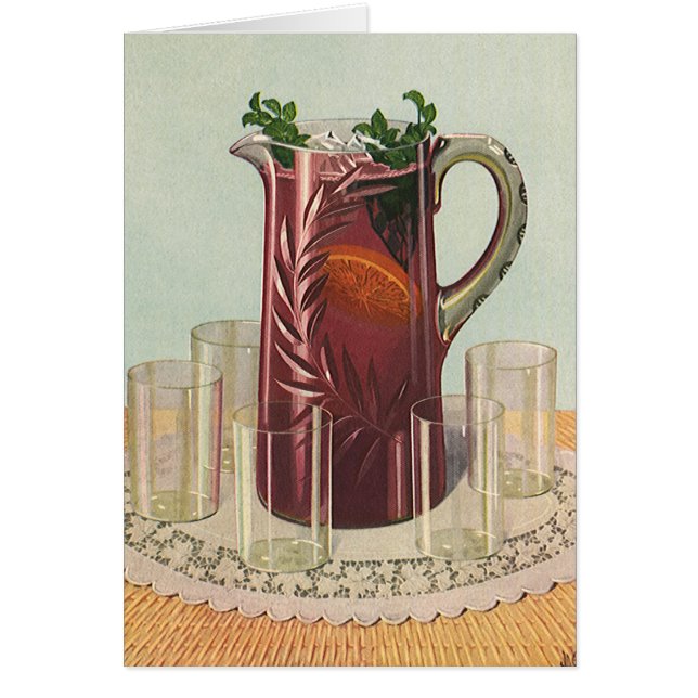 Vintage Drinks and Beverages, Pitcher of Sangria (Front)
