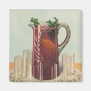 Vintage Drinks and Beverages, Pitcher of Sangria Magnet