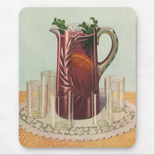 Vintage Drinks and Beverages, Pitcher of Sangria Mouse Mat