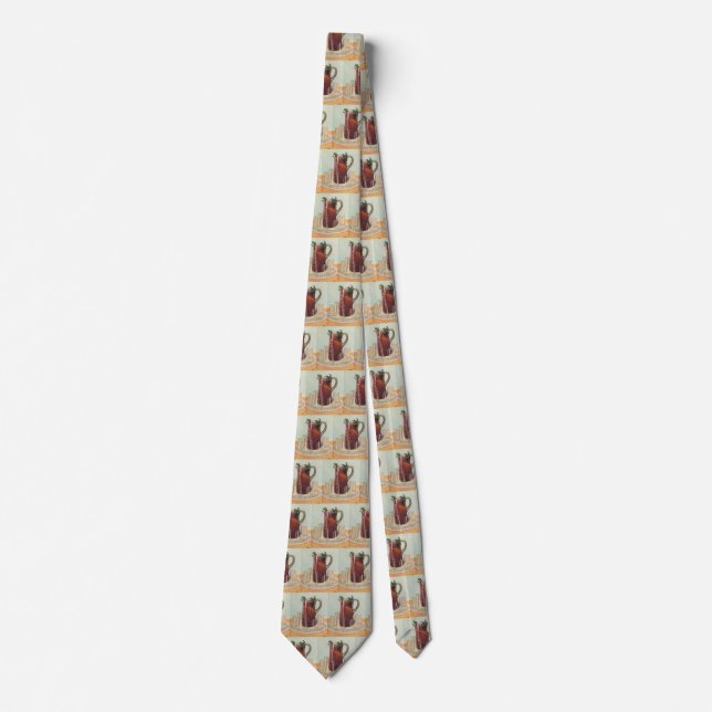 Vintage Drinks and Beverages, Pitcher of Sangria Tie (Front)