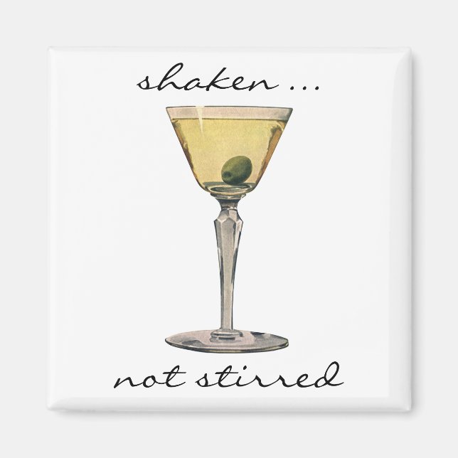 Vintage Drinks Beverages, Martini Olive Cocktail Magnet (Front)