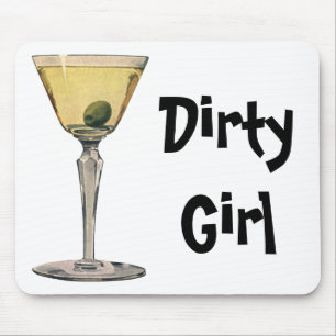 Vintage Drinks Beverages, Martini Olive Cocktail Mouse Mat