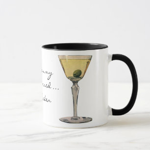 Vintage Drinks Beverages, Martini Olive Cocktail Mug