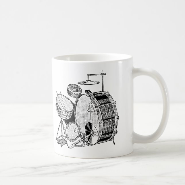 Vintage Drum Kit Drums Coffee Mug (Right)