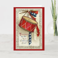Vintage Drum & Ribbon - Card