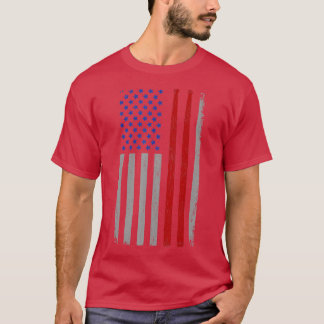 Vintage Drum Sticks American Flag Funny Drummer Gi T-Shirt