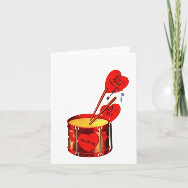 Vintage Drum Valentine Card (Front)