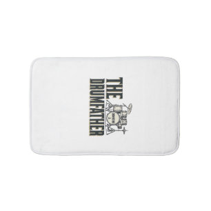 Vintage Drumfather Drummer Quote Vector Design_1 Bath Mat