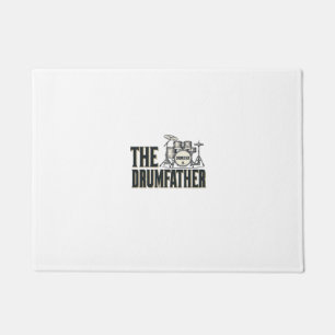 Vintage Drumfather Drummer Quote Vector Design_1 Doormat