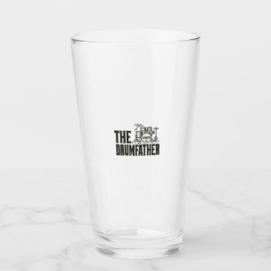 Vintage Drumfather Drummer Quote Vector Design_1 Glass