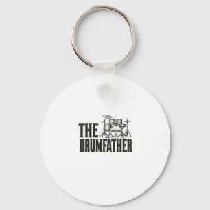 Vintage Drumfather Drummer Quote Vector Design_1 Key Ring