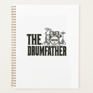 Vintage Drumfather Drummer Quote Vector Design_1 Planner