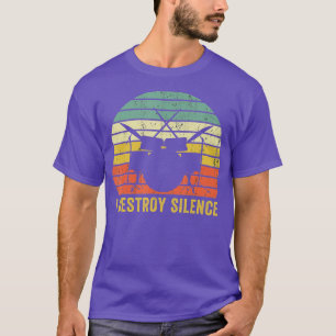 Vintage Drummer Destroy Silence Funny Percussion D T-Shirt