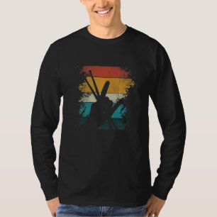 Vintage Drummer Drum Sticks Rock & Roll Hand Horns T-Shirt