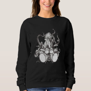 Vintage Drummer Octopus Playing Rock Music Metal H Sweatshirt