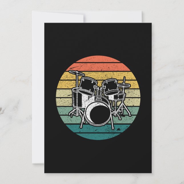 Vintage Drummer Retro Drum Gift Idea Invitation (Front)
