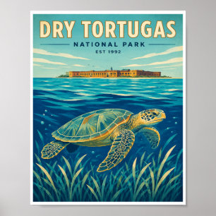 Vintage Dry Tortugas National Park Travel Poster
