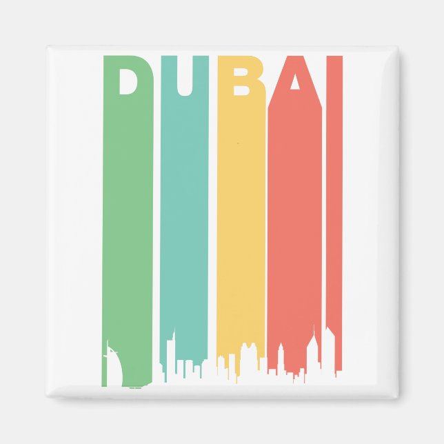Vintage Dubai Cityscape Magnet (Front)