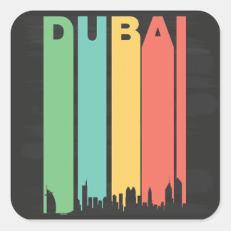 Vintage Dubai Cityscape Square Sticker