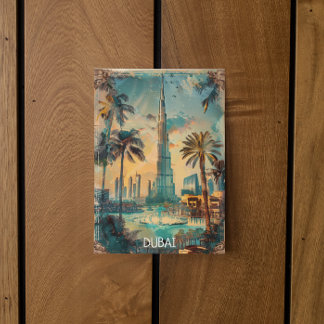 Vintage Dubai United Arab Emirates Burj Khalifa Postcard