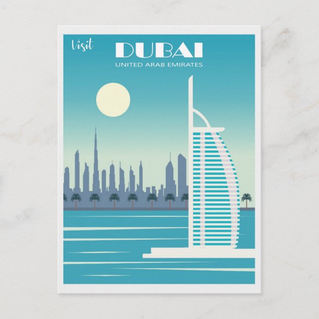 Vintage Dubai United Arab Emirates Travel Postcard (Front)