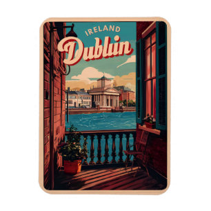 Vintage Dublin city, Ireland republic travel gifts Magnet