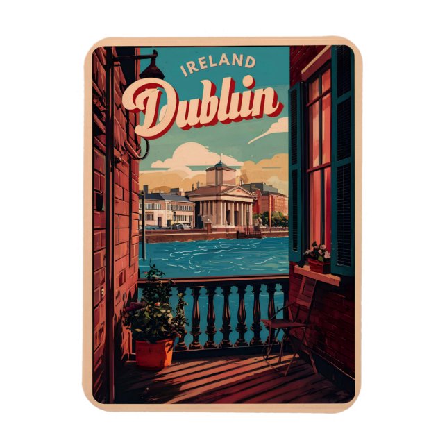 Vintage Dublin city, Ireland republic travel gifts Magnet (Vertical)